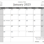 2023 Calendar Templates And Images