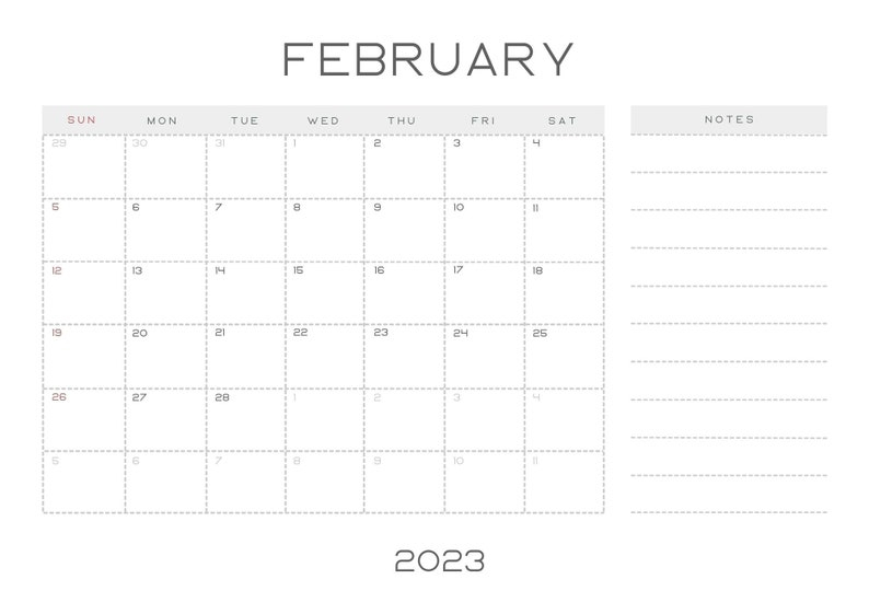 2023 Jan dec Calendar Templates Etsy UK