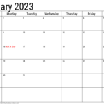 2023 January Calendars Handy Calendars