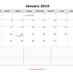 Blank Calendar For January 2019