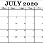 Blank Fillable Monthly Calendar 2020 The Best Printable Calendar