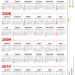 Calendar For 2007 2008 2009 And 2010 Stock Vector Image 6596288