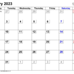 Calendar January 2023 UK With Excel Word And PDF Templates