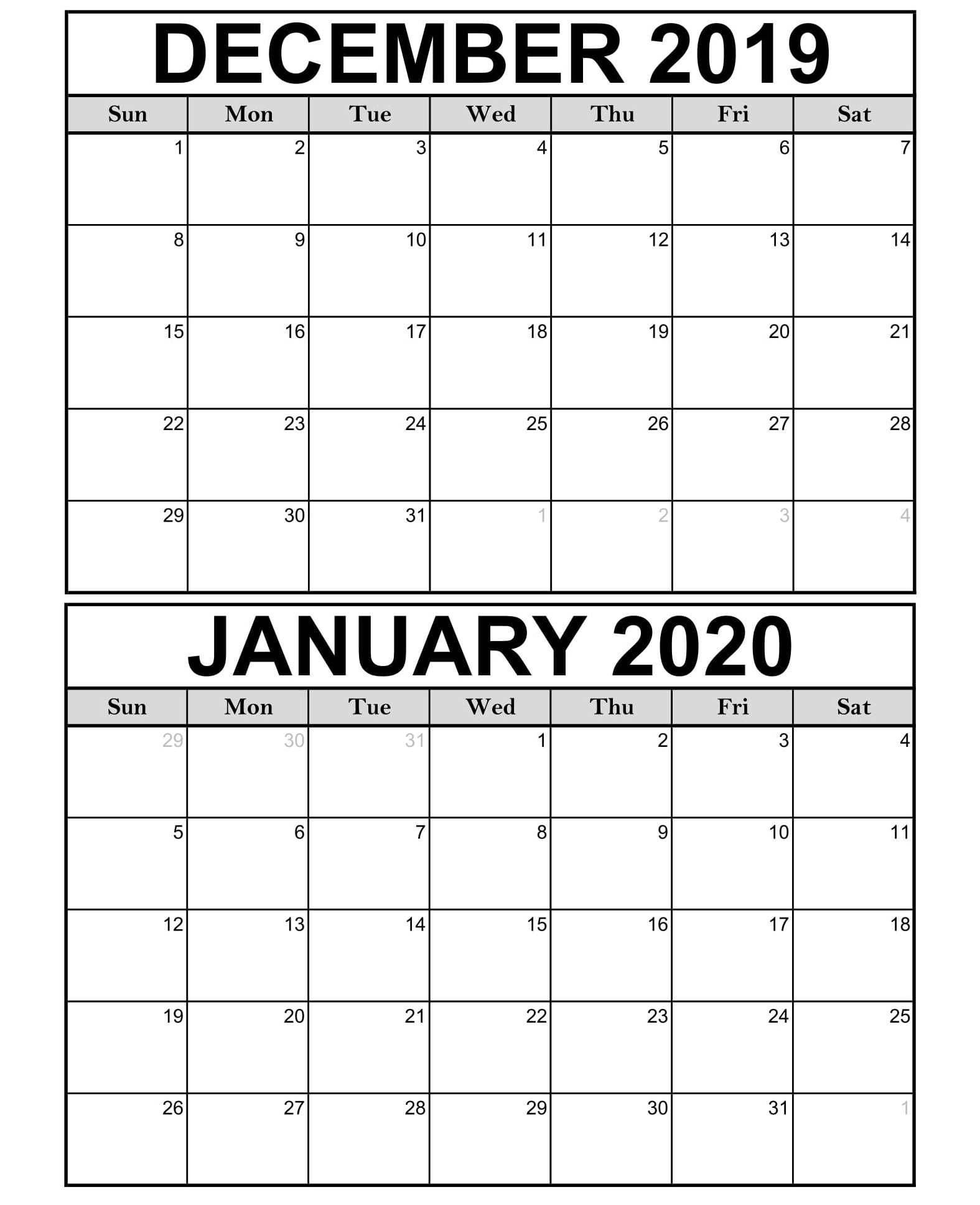 Catch January December 2020 Calendar Printable Calendar Printables