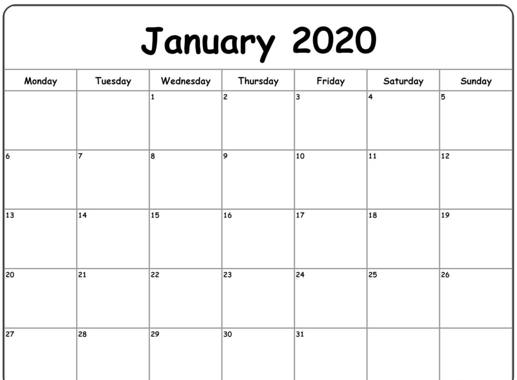 Collect Weekly Appointment Template Free Printable January 2020 