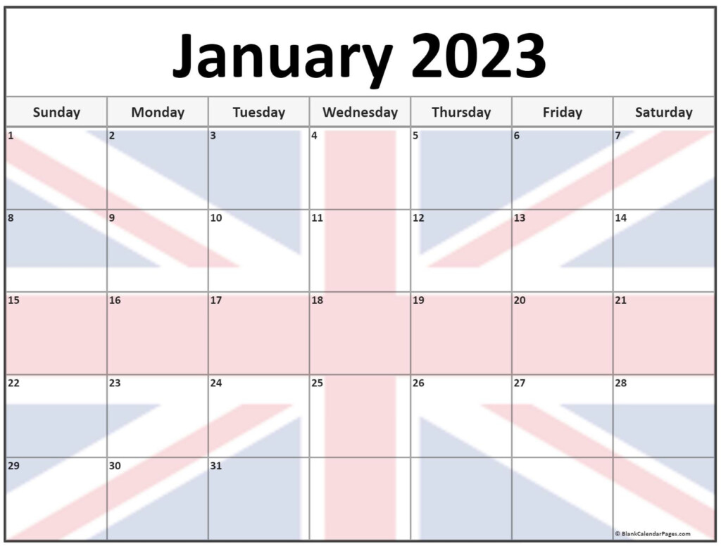 Collection Of January 2023 Photo Calendars With Image Filters 