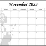 Collection Of November 2023 Photo Calendars With Image Filters