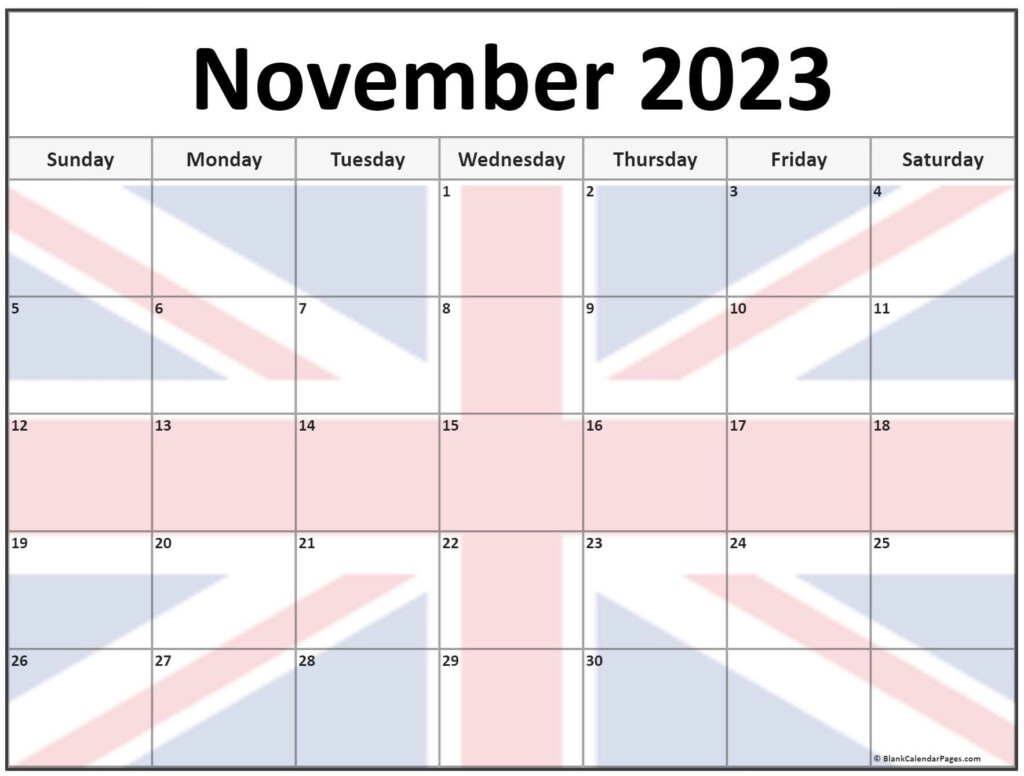 Collection Of November 2023 Photo Calendars With Image Filters 