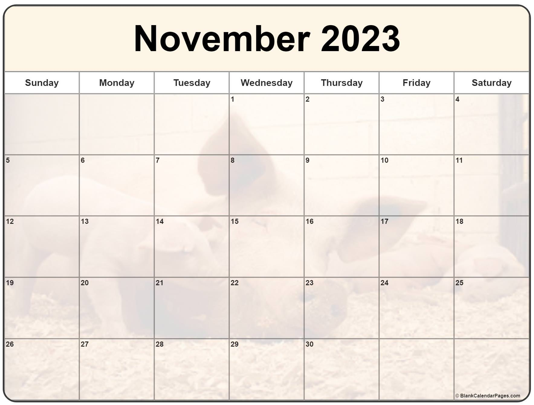 Collection Of November 2023 Photo Calendars With Image Filters