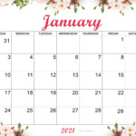 Cute January 2021 Calendar Template Zudocalendrio