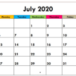 Cute July 2020 Printable Calendar With Holidays Printable Calendar