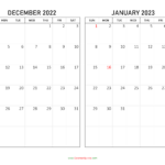 December 2022 And January 2023 Calendar Calendar Quickly