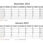 December 2022 And January 2023 Calendar WikiDates