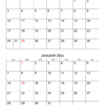 December 2023 And January 2024 Calendar Calendar Quickly