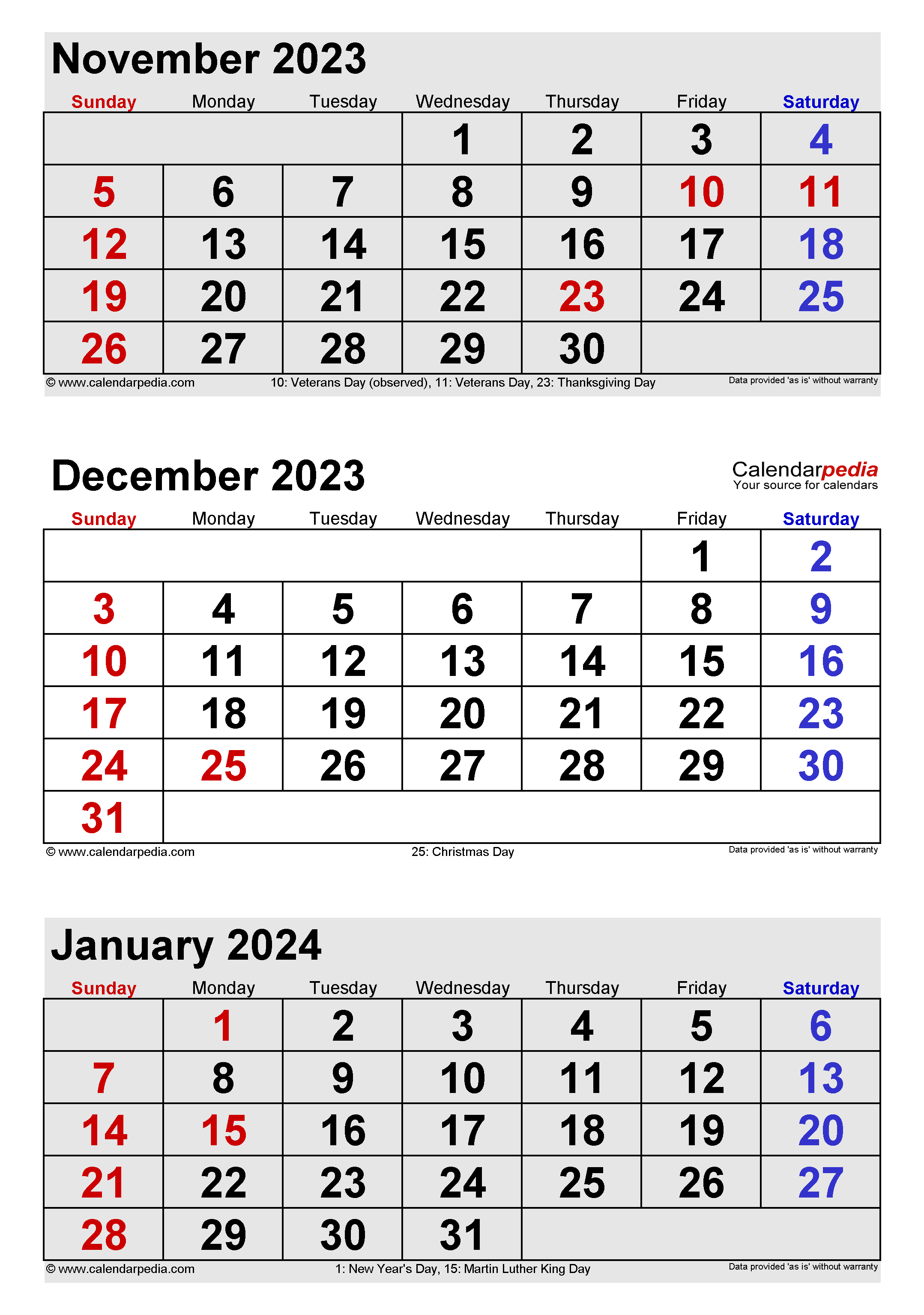 December 2023 Calendar Templates For Word Excel And PDF