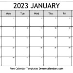 Download Printable January 2023 Calendars