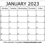 Download Printable January 2023 Calendars