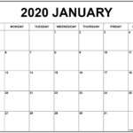Extraordinary January Month At A Glance Calendar Page In 2020 Free 