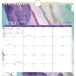 Extraordinary January Month At A Glance Calendar Page Printable Blank