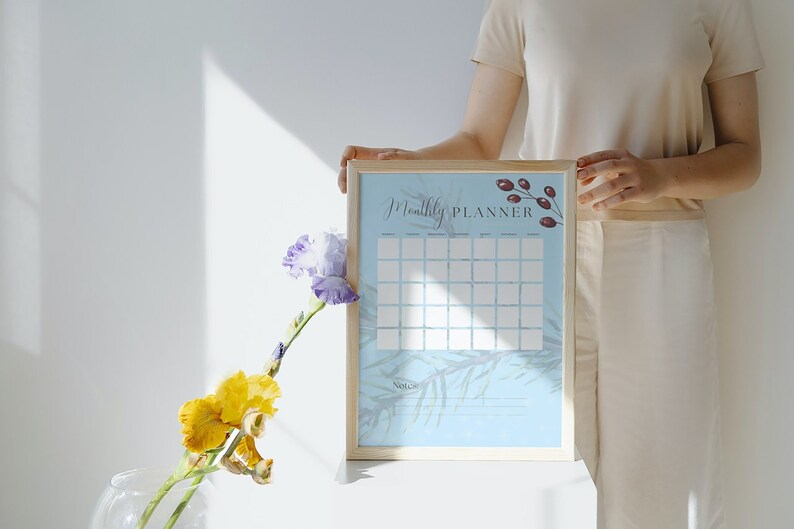 Fillable January 2023 Monthly Planner Printable Winter Etsy Hong Kong