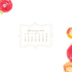 Free Download January Calendar Floral Watercolor Wallpaper 1920x1080