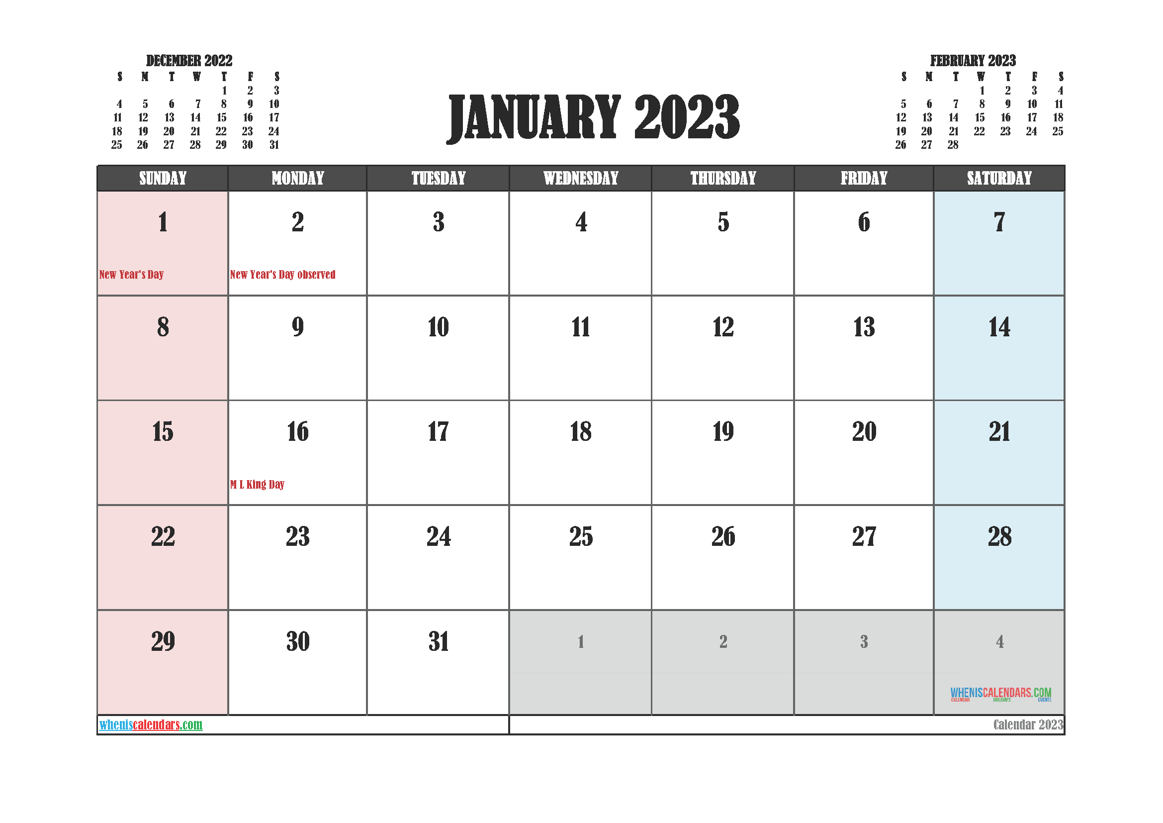 Free Printable February 2023 Calendar 12 Templates