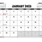 Free Printable January 2023 Calendar 12 Templates Calendar