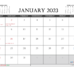 Free Printable January 2023 Calendar 12 Templates Templates 