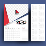 Free Vector 2023 Calendar Happy New Year Design Vector Illustration