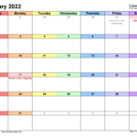 Hebrew English Calendar 2022