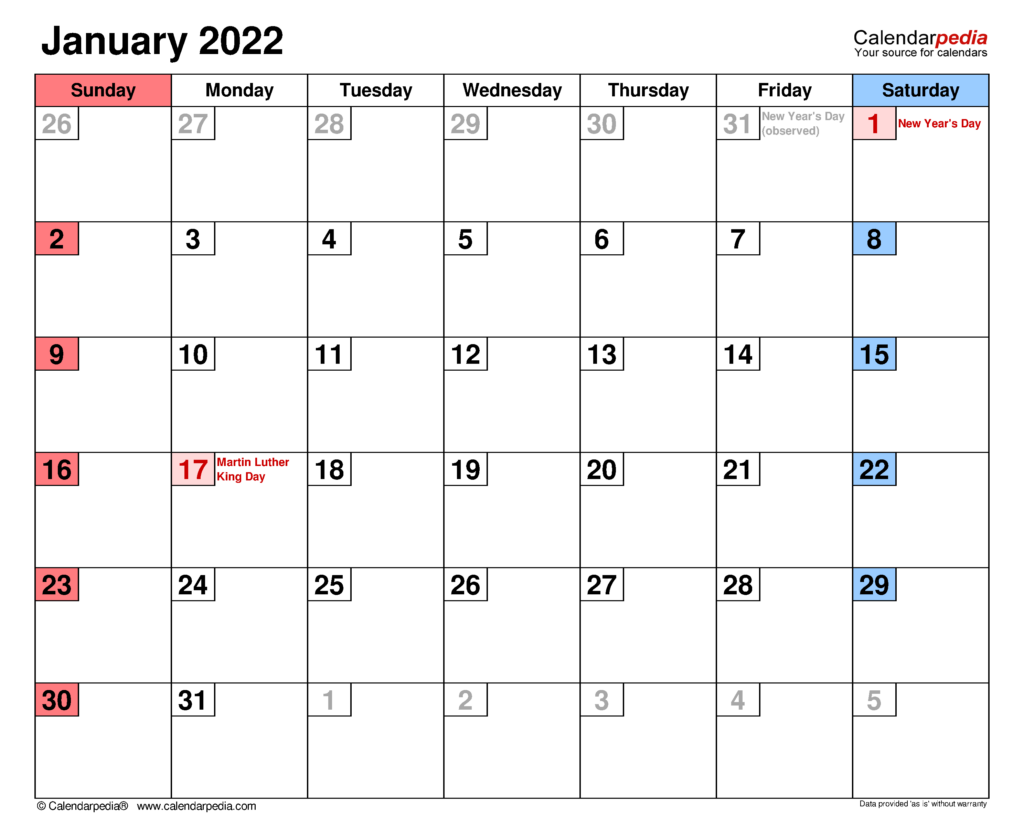 Hebrew English Calendar 2022
