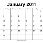 January 2011 Calendar Printable Old Calendars