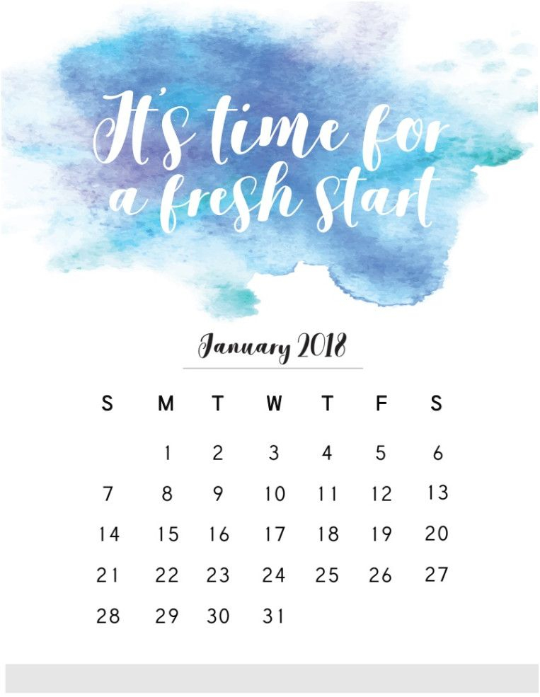 January 2018 Calendar With Quotes And Saying 