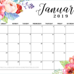 January 2019 Calendar Printable 10 1 Designs For FREE Download