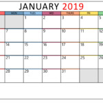 January 2019 Google Calendar With Printable Holidays
