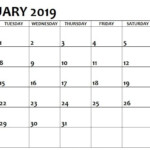 January 2019 Printable Calendar Template Calendar Calendar