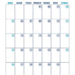 January 2020 Calendar Blue Color Planner English Calender Template