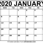January 2020 Printable Calendar 123Calendars