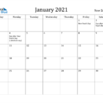 January 2021 Calendar New Zealand