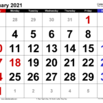 January 2021 Calendar Templates For Word Excel And PDF