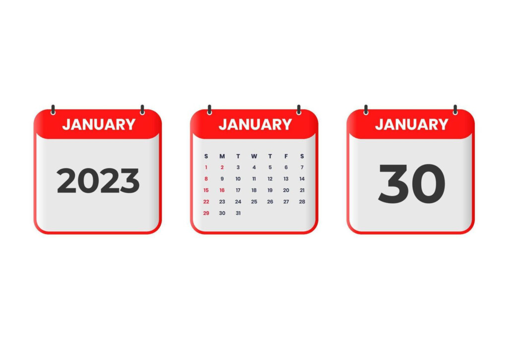 January 2023 Calendar Design 30th January 2023 Calendar Icon For 