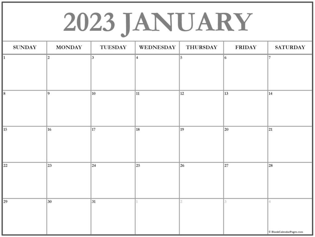 January 2023 Calendar Free Printable Calendar Templates