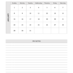 January 2023 Calendar PDF Word Excel