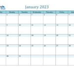 January 2023 Calendar PDF Word Excel