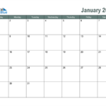 January 2023 Calendar PDF Word Excel