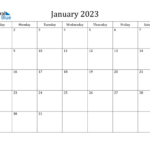 January 2023 Calendar PDF Word Excel