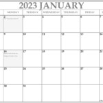 January 2023 Calendar With Holidays