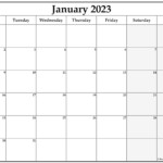 January 2023 Monday Calendar Monday To Sunday