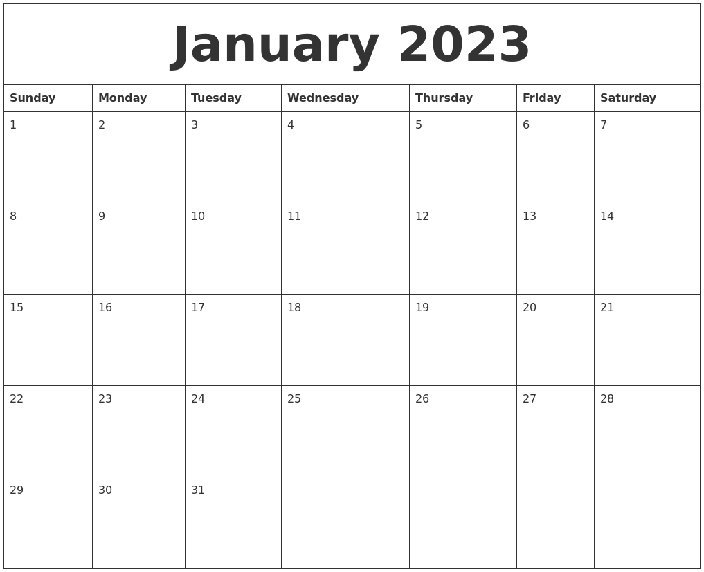 January 2023 Printable November Calendar