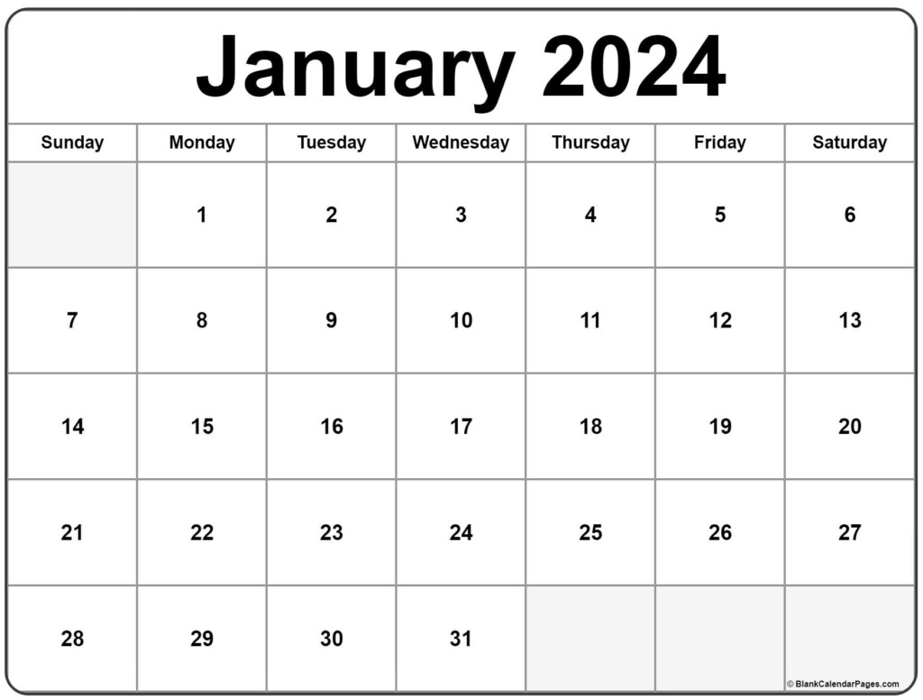 January 2024 Calendar Free Printable Calendar Templates